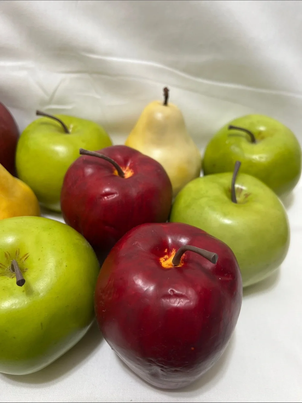 Decorative Mixed Fruit Bowl Set - Green, Red, Yellow